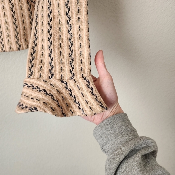 MISA NOEMIE Tweed Floral Embroidered metallic full zip jacket bell sleeve XS - Picture 8 of 11